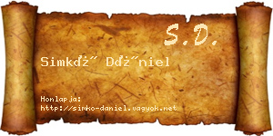 Simkó Dániel névjegykártya